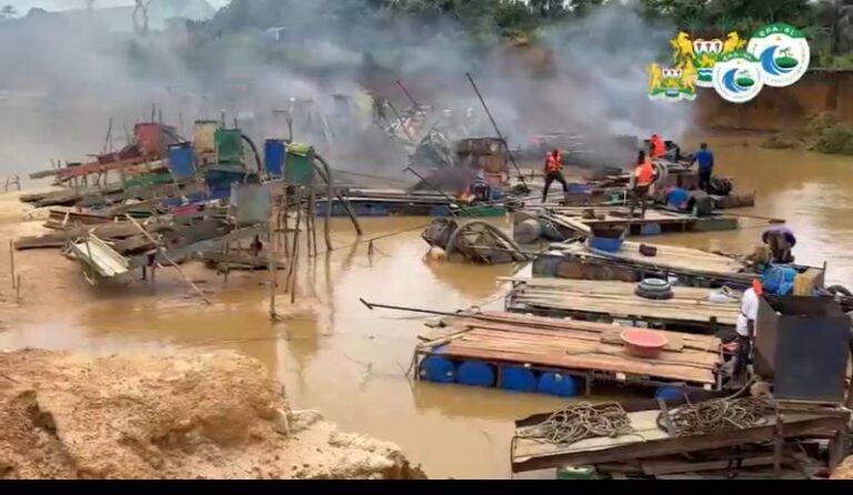 EPA destroys over 190 dredges used in illicit riverbed mining